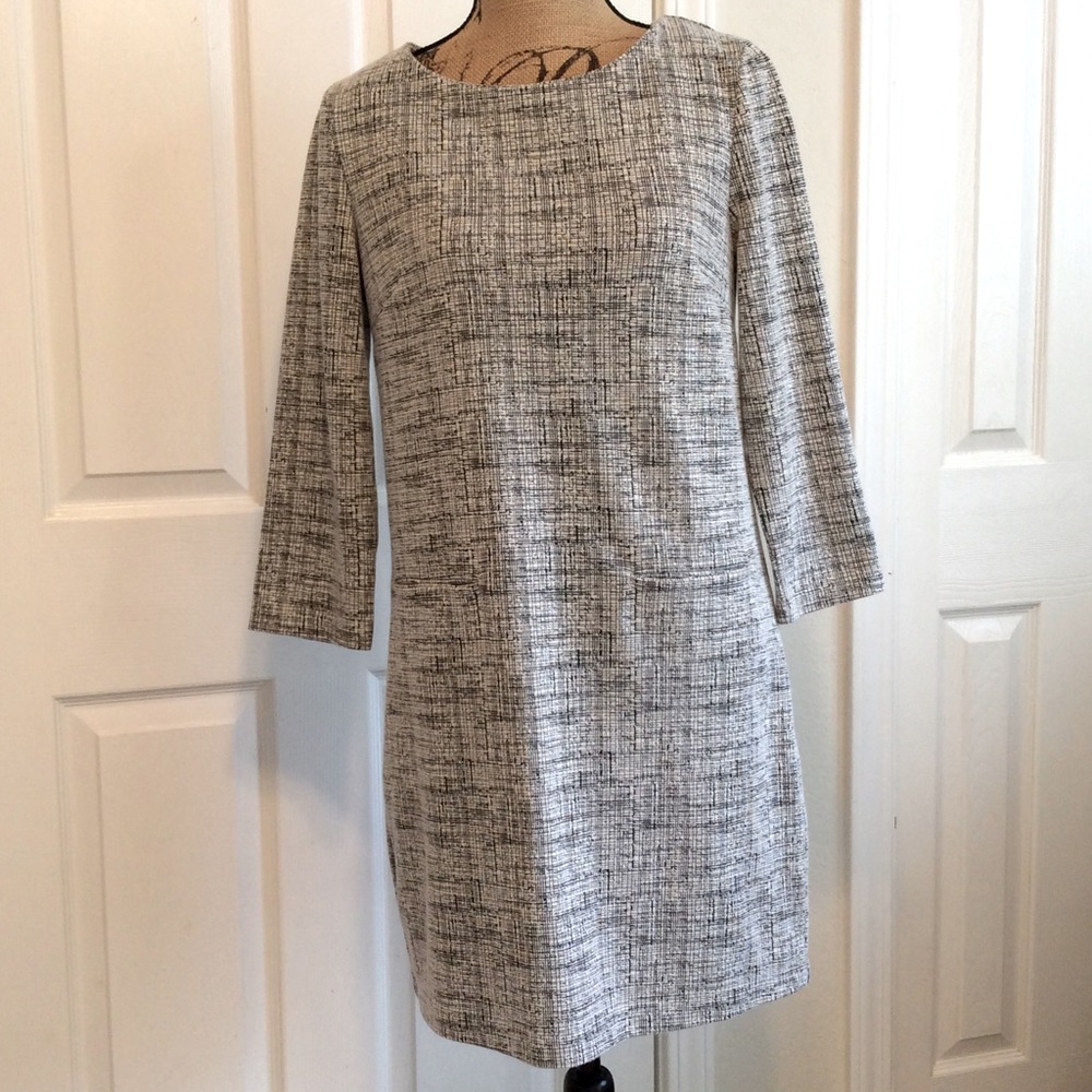 Nicole Miller NY pocket front shift mini 3/4 sleeved office dress size M
